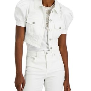 INC White crop Jean denim Jacket.